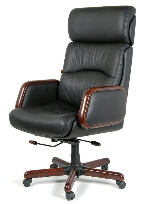Кресло Офисное Chairman 417 Россия кожа черная, 66,2х102,7х80,2 см ...
