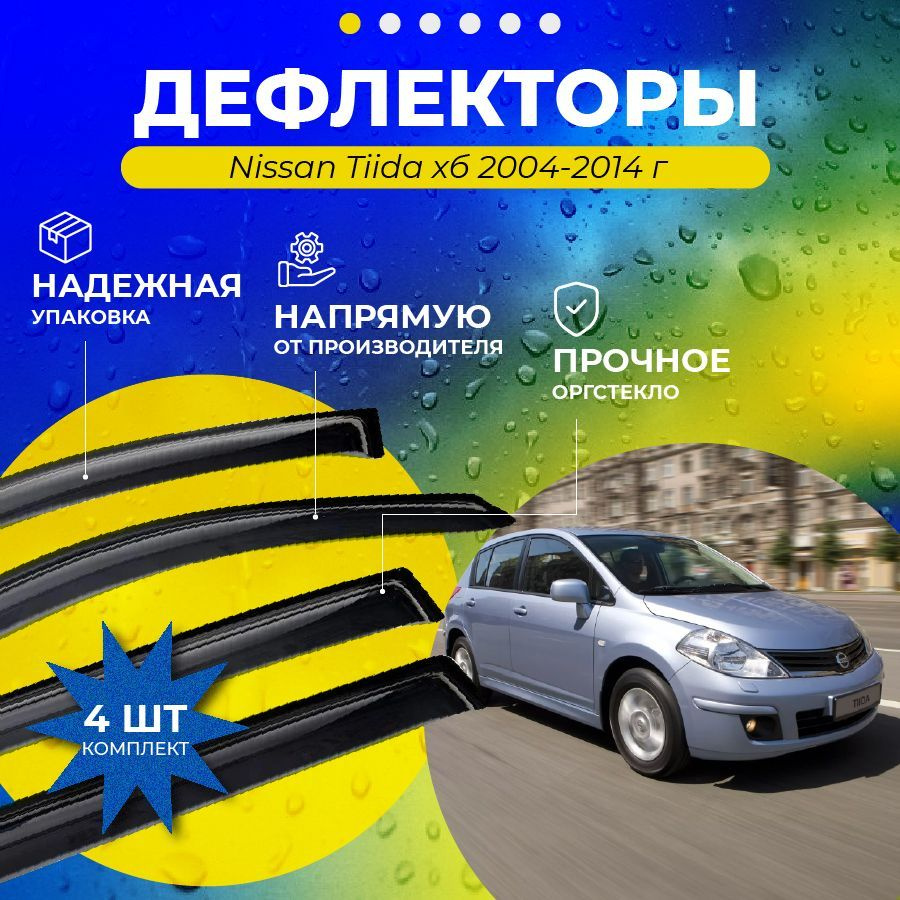 Дефлектор для окон Car Market cs1003330 Tiida купить по выгодной цене в  интернет-магазине OZON (1045876166)