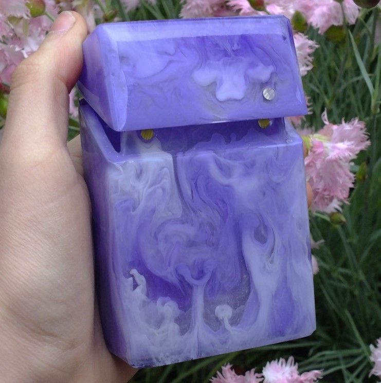 Портсигар сувенир EPOXY FRIEND / Чехол для сигарет "PURPLE SEA" из ...