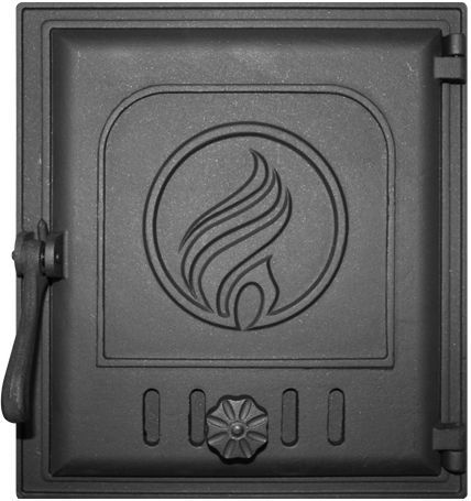 Дверца топочная для печи чугунная FireWay K412 герметичная, 250х280 ...