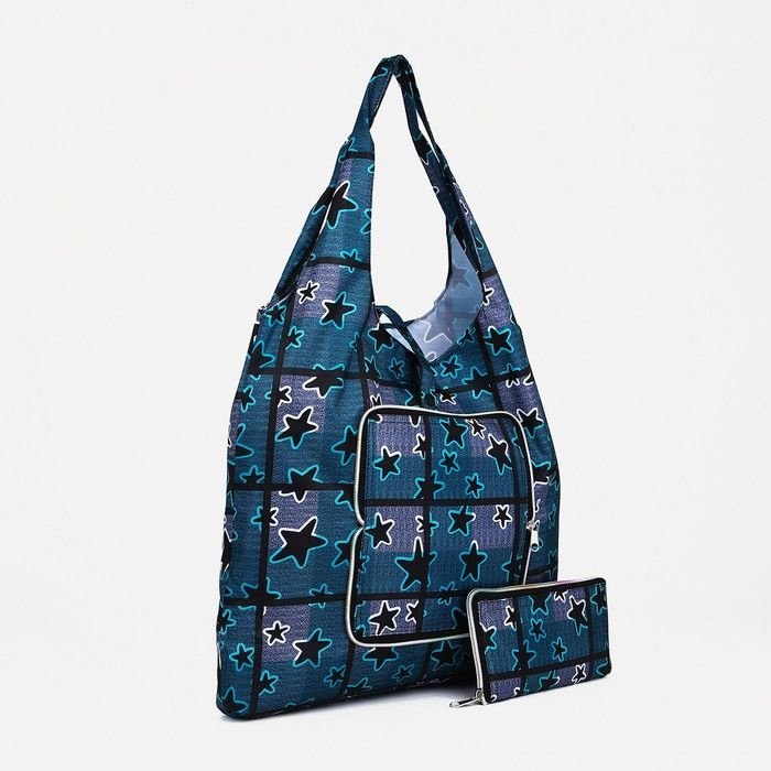 Сумка хозяйственная на кнопке, полиэстер, синий, 42х0,5х65 см - купить ...