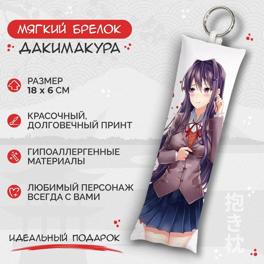 Брелок дакимакура мини Doki Doki Literature Club - Юри и Моника арт. M0459