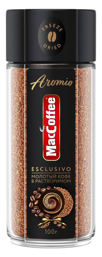 Кофе растворимый MacCoffee Aromio, с молотым, 100г #1