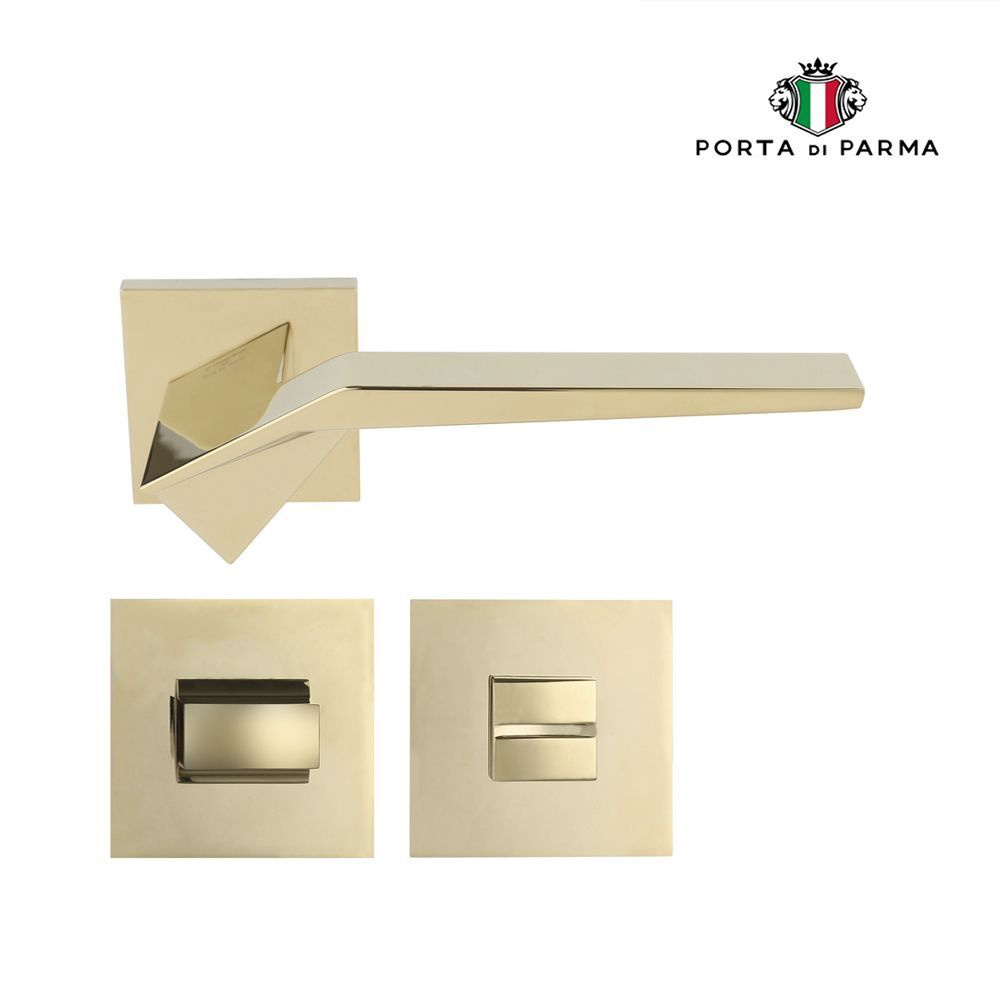 Дверная ручка межкомнатная с фиксатором PORTA DI PARMA ORIGAMI Полированное золото  #1