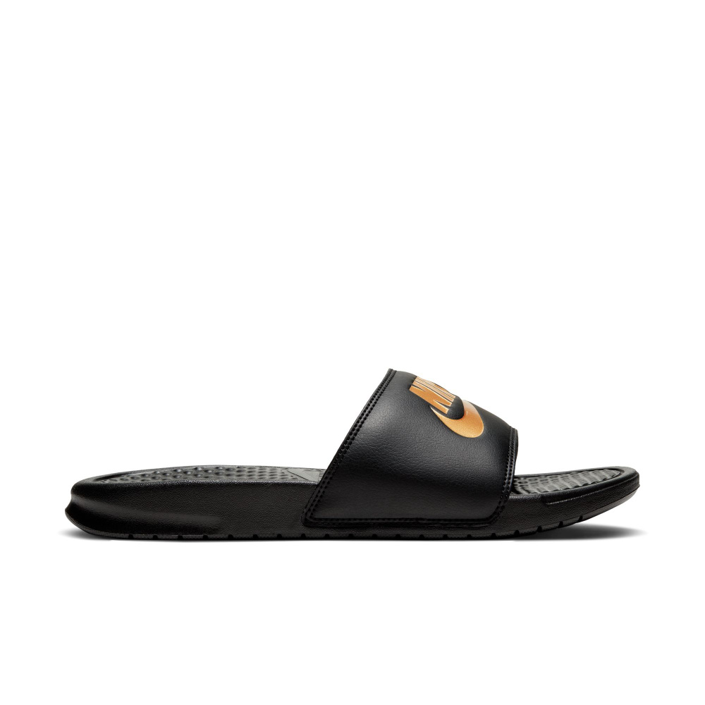 Nike benassi shop black and gold