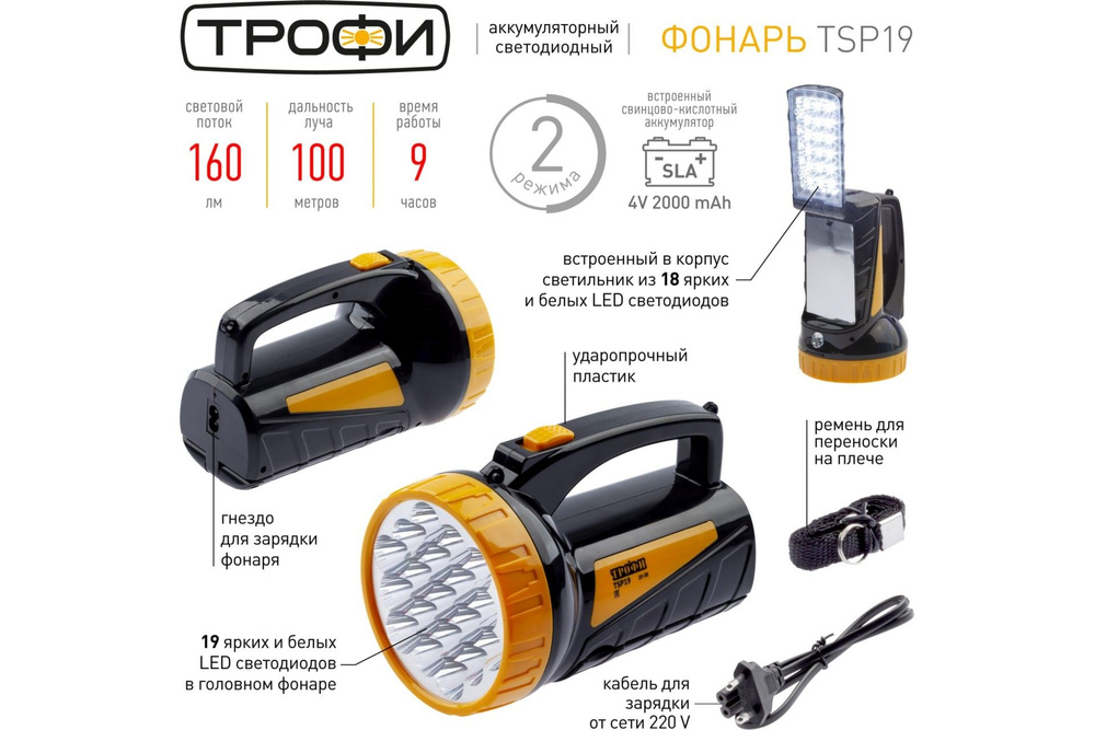 Фонарь аккумуляторный + зарядное устройство - купить с доставкой по ...