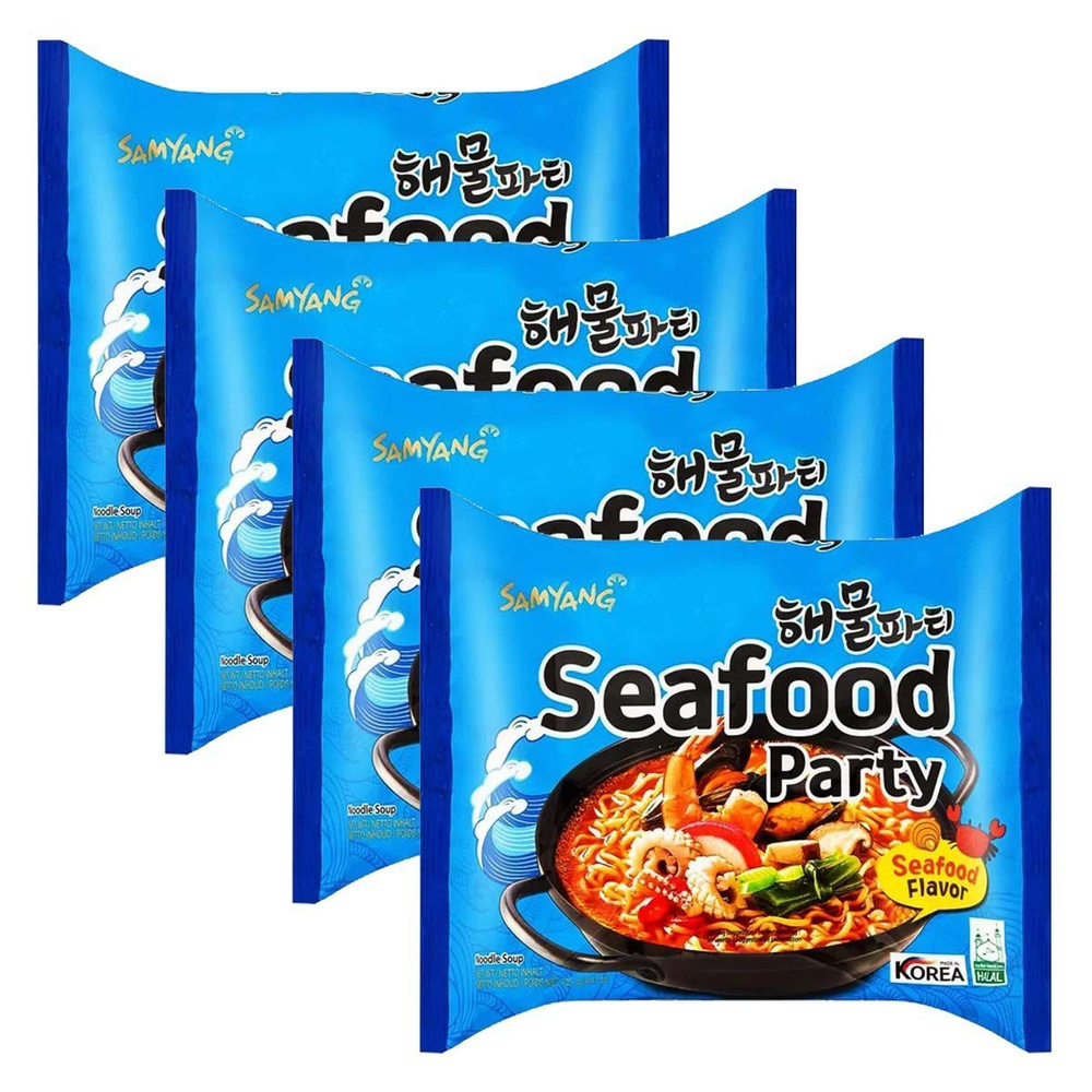 Корейская лапша быстрого приготовления Samyang Seafood Party Ramen со ...