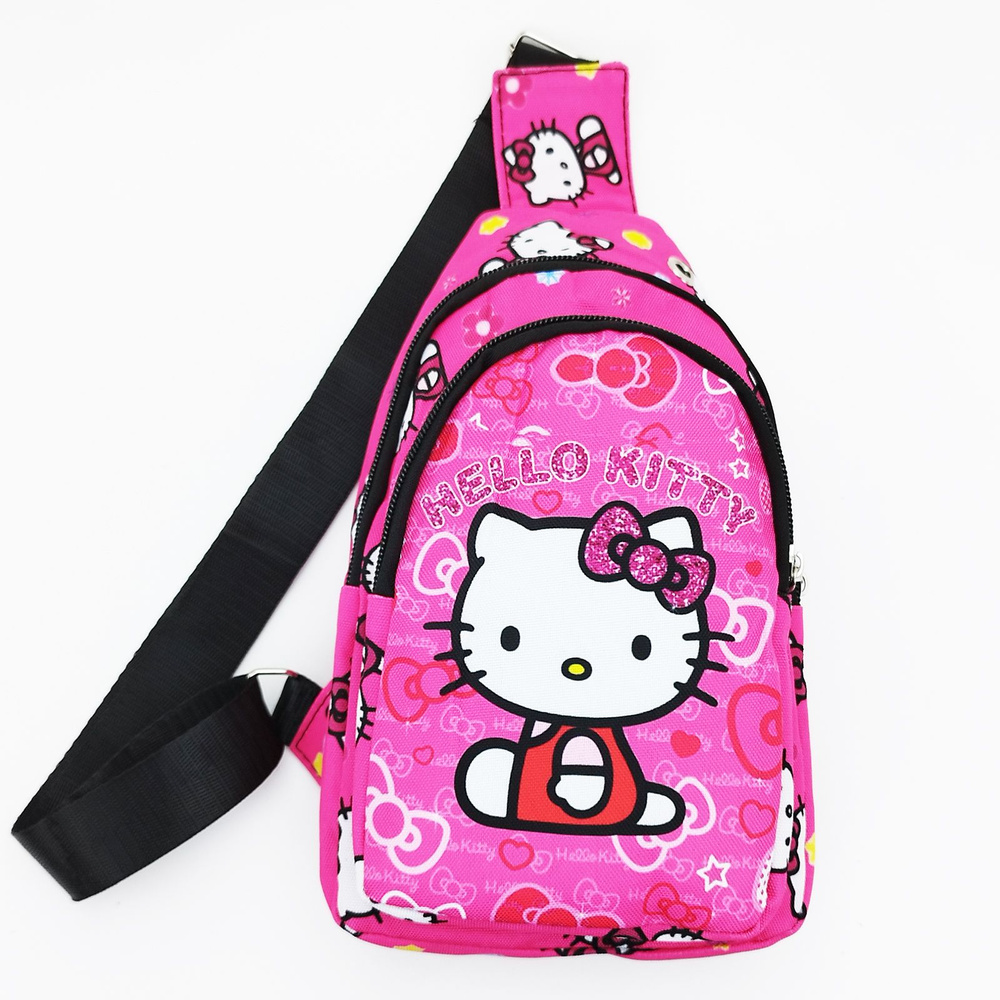 Рюкзак детский на плечо Хелло Китти Hello Kitty, цвет - розовый / Рюкзачок для мелочей для девочки, сумка #1