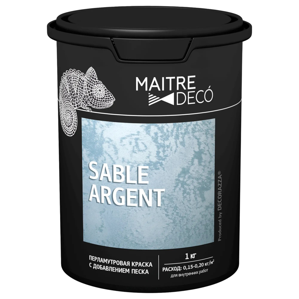 MAITRE DECO Краска Краска декоративная Maitre Deco Sable Argent 1 кг цвет серебристый, Водная, Матовое #1