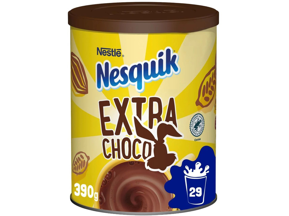 Какао Nesquik Extra Choco растворимое в металлической банке, 390г  #1