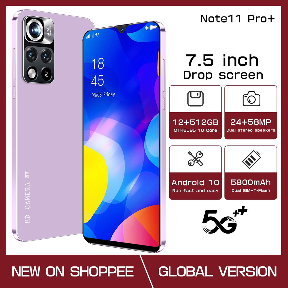 Смартфон Note11 pro-7.5 - дюймовый музыкальный телефон был снят в  широкоугольном режиме*70 - купить по выгодной цене в интернет-магазине OZON  (1332717626)