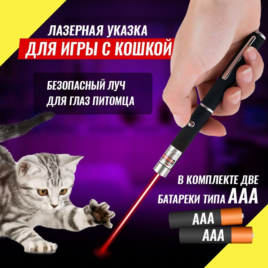 Лазерная указка для игры с кошкой, красный лазер