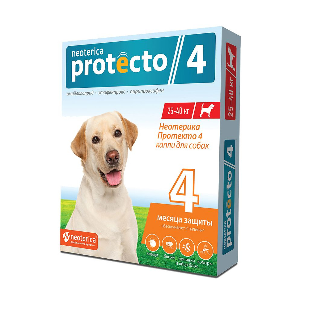 Неотерика Протекто (Neoterica Protecto) 4 Капли для собак 25-40 кг пипетки 2 шт  #1