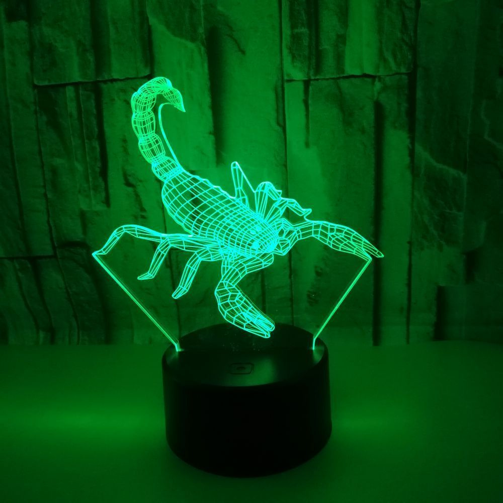 Купить 3D Ночной фонарь Скорпион, От порта USB, 3 AAA по выгодной цене ...