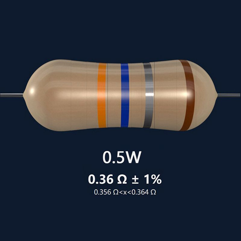 Металлопленочный резистор, номинал сопротивления 0.36 Ом, точность 1% ...