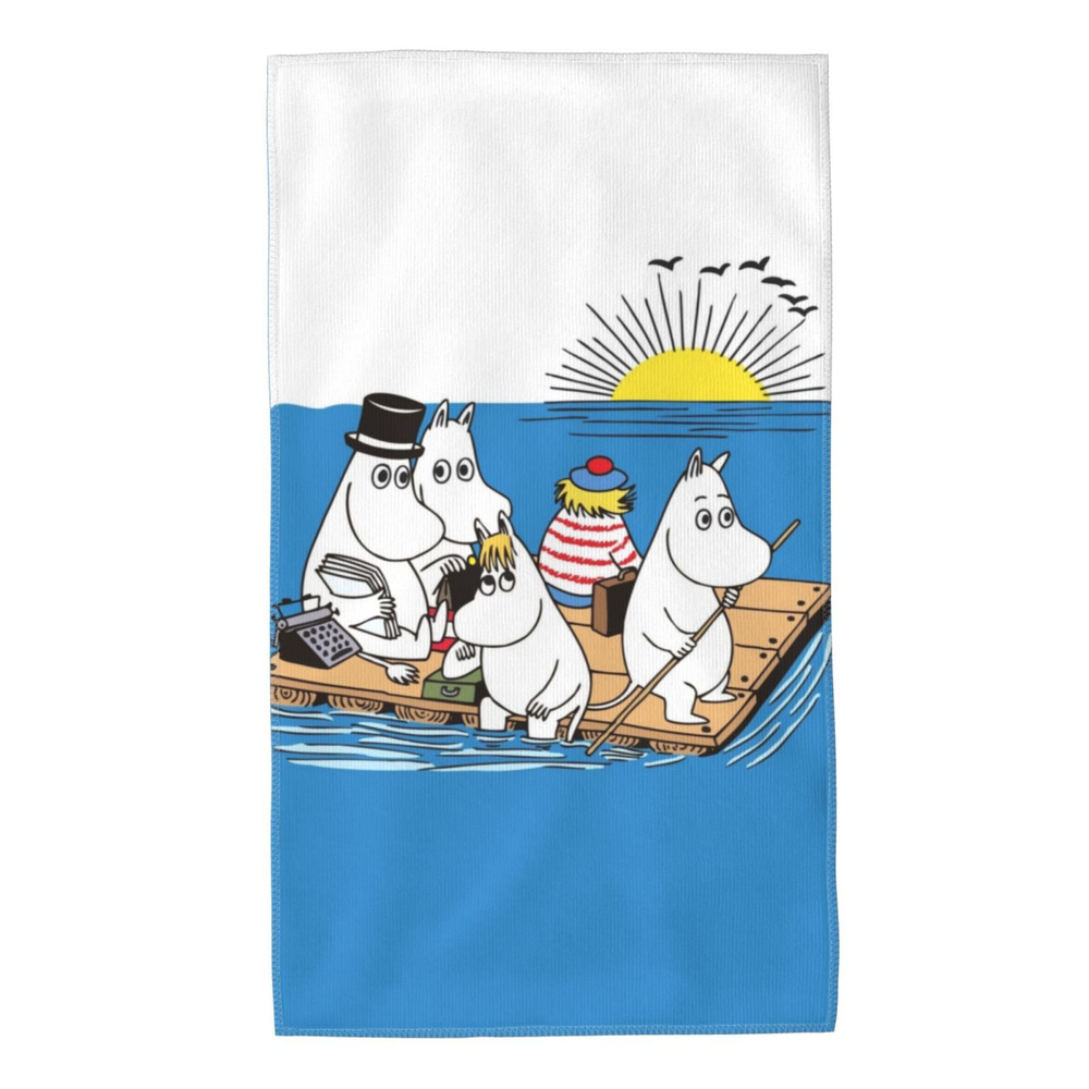 Moomin Полотенце для лица, рук Moomin, Микроволокно, 40x70 см, белый, 1 шт.  #1