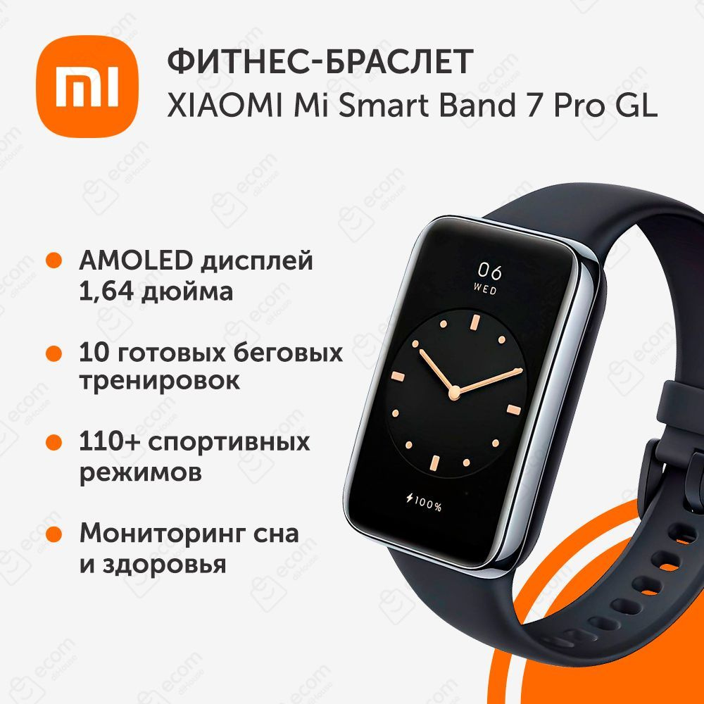 Фитнес-браслет XIAOMI Mi Smart Band 7 Pro GL Black #1