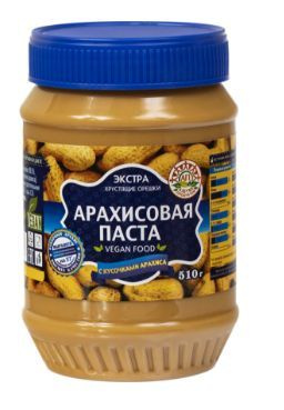 Паста арахисовая АЗБУКА ПРОДУКТОВ с кусочками арахиса, 510г  #1