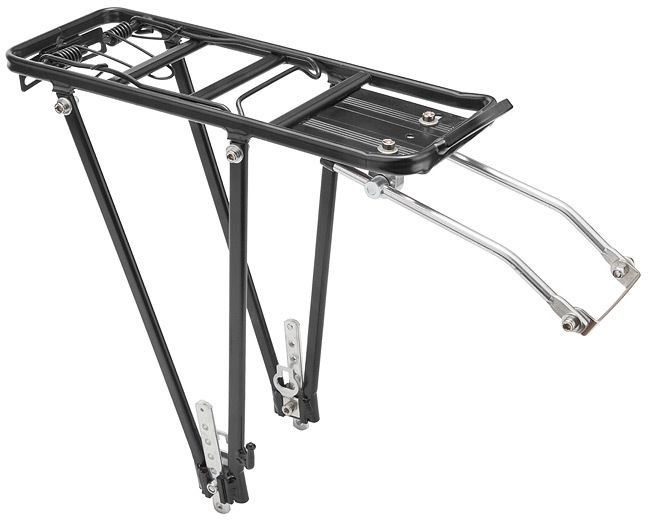 Багажник велосипедный BLF-H6 регулируемый алюминиевый чёрный, для колес ...