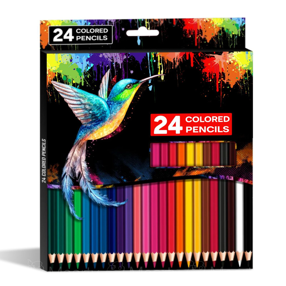 Премиум набор цветных карандашей для рисования в картонной коробочке ...