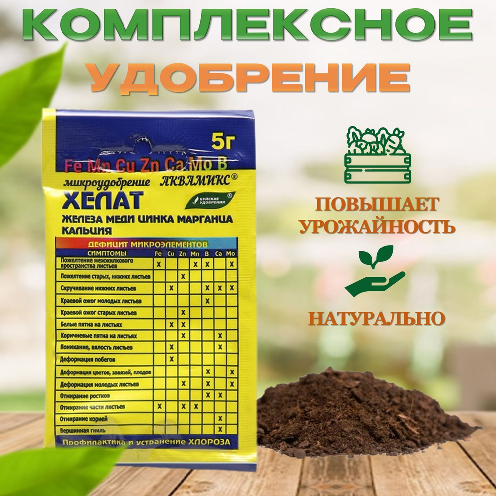 Удобрение для растений Аквамикс, микроэлементный комплекс, 5 грамм ...