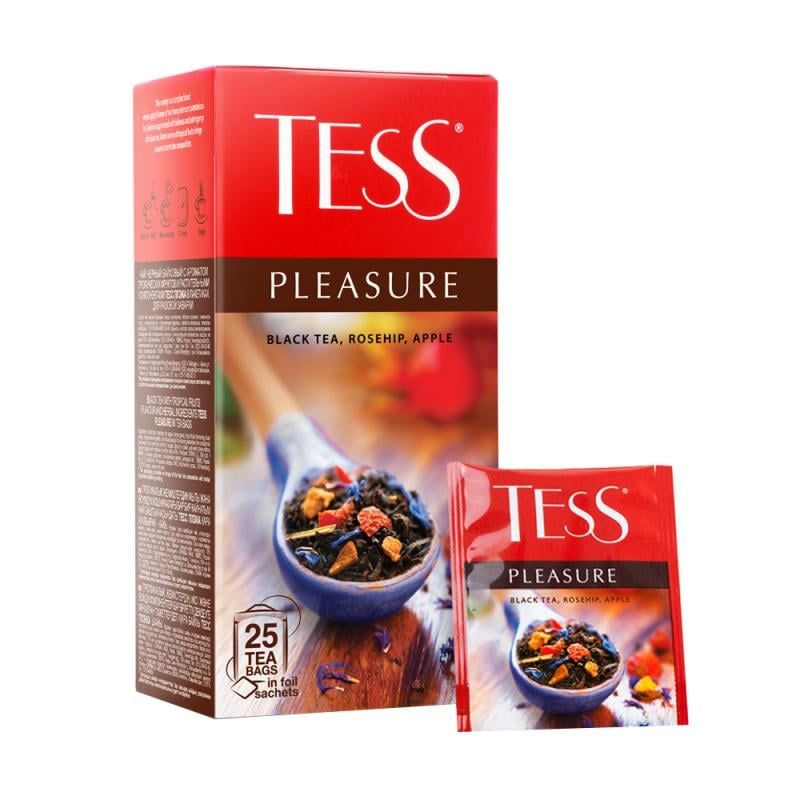 Чай чёрный "Pleasure", TESS, с ароматом тропических фруктов, 25 пакетиков, 37,5 г  #1