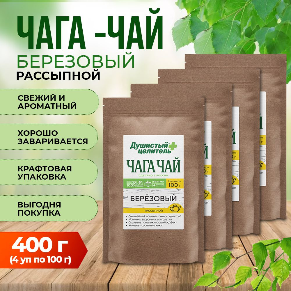 Чага натуральная березовая, Душистый целитель 400 гр (4шт/100гр), травяной  сбор, чай рассыпной - купить с доставкой по выгодным ценам в  интернет-магазине OZON (178409447)