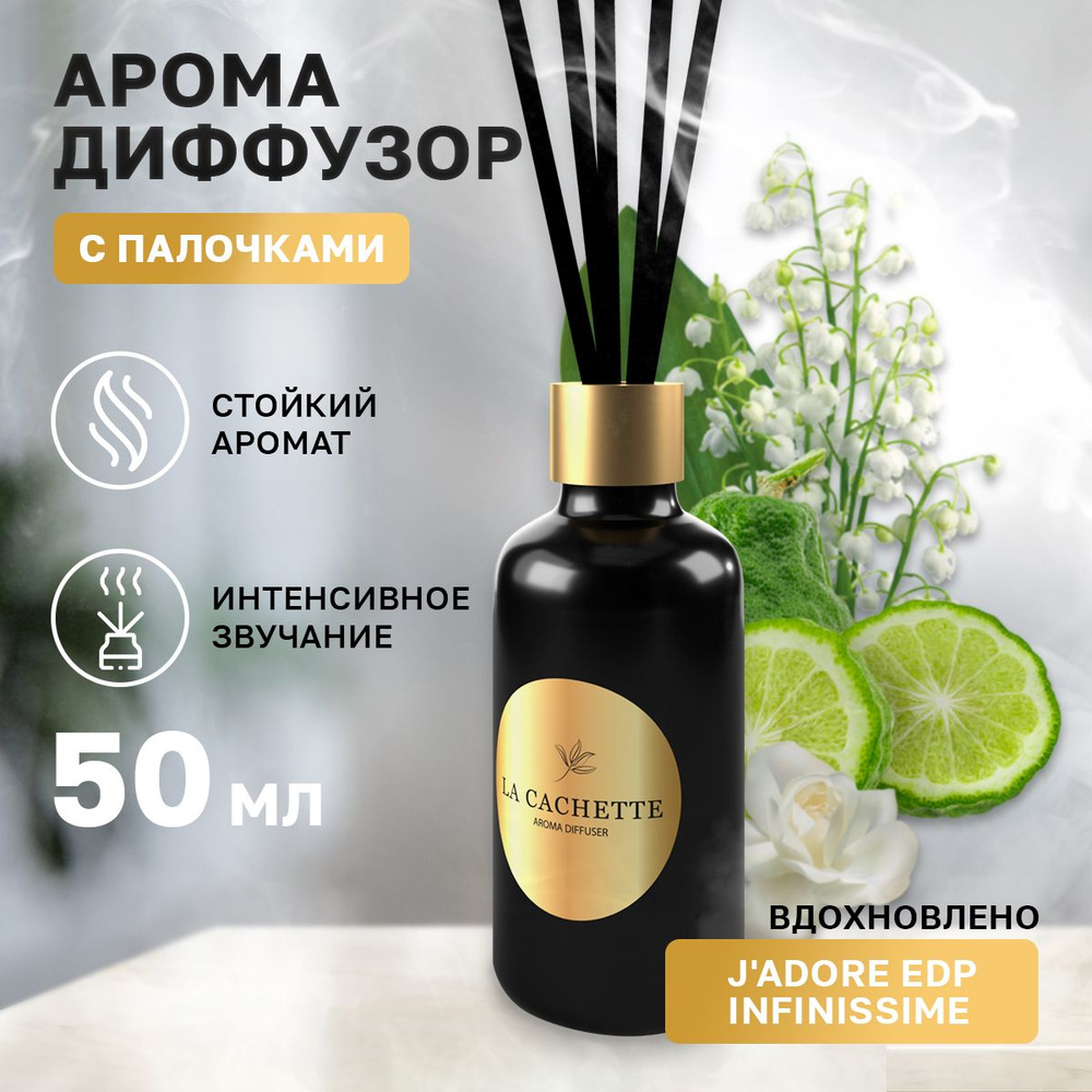 Аромадиффузор с палочками/диффузор La Cachette W404 J'Adore EDP Infinissime, 55 мл  #1