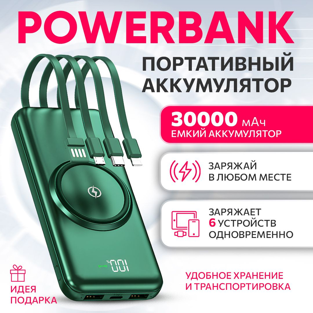 Внешний аккумулятор (Power Bank) NAXSHUN Повербанк 30000 - купить по  выгодным ценам в интернет-магазине OZON (1284601609)