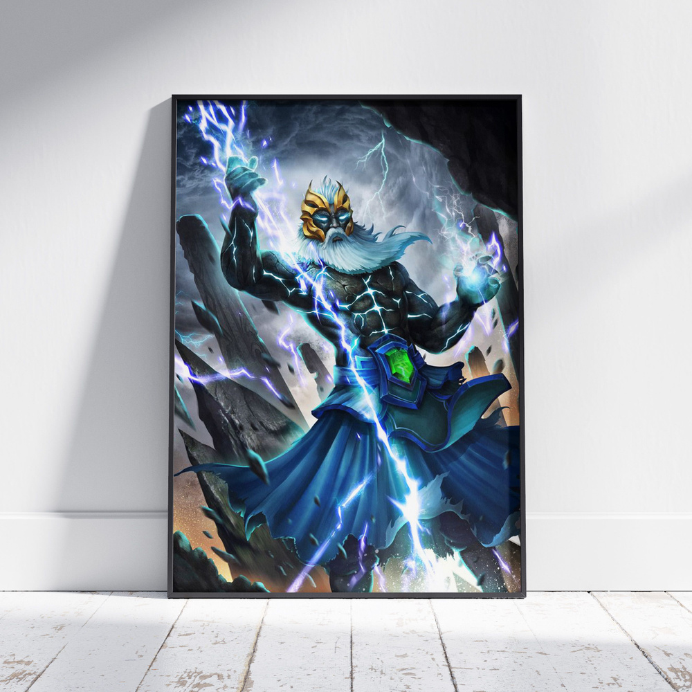 Плакат на стену для интерьера Dota 2 (Zeus 2) - Постер по игре формата A4 (21х30 см) #1