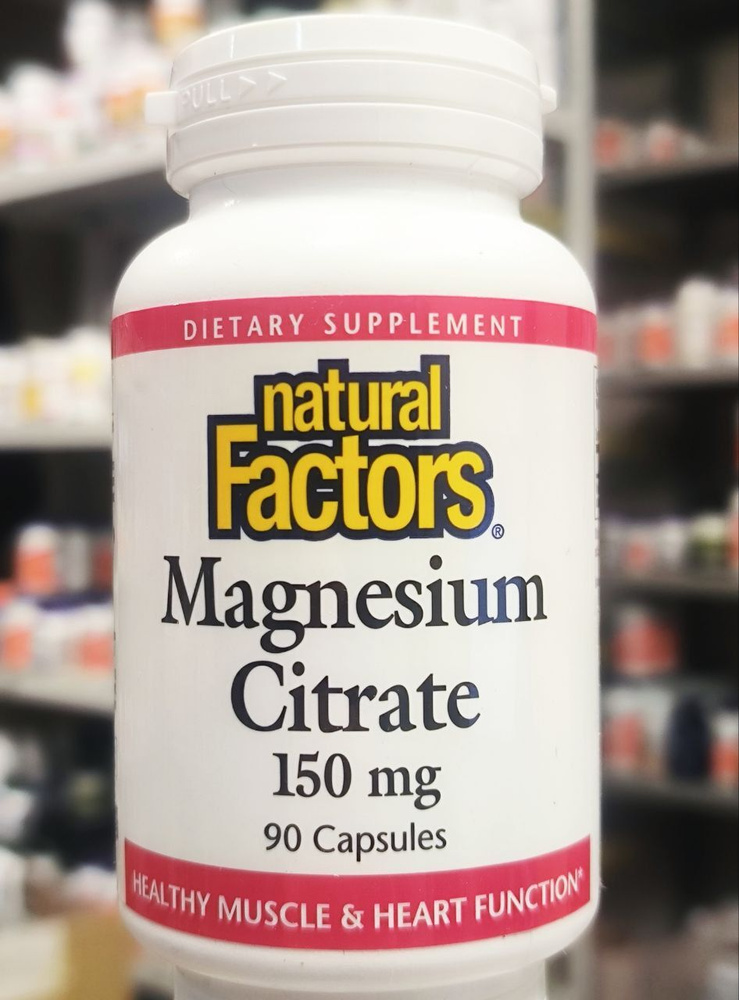 Natural Factors, Magnesium citrate 150 mg, Цитрат магния 150 мг, 90 ...