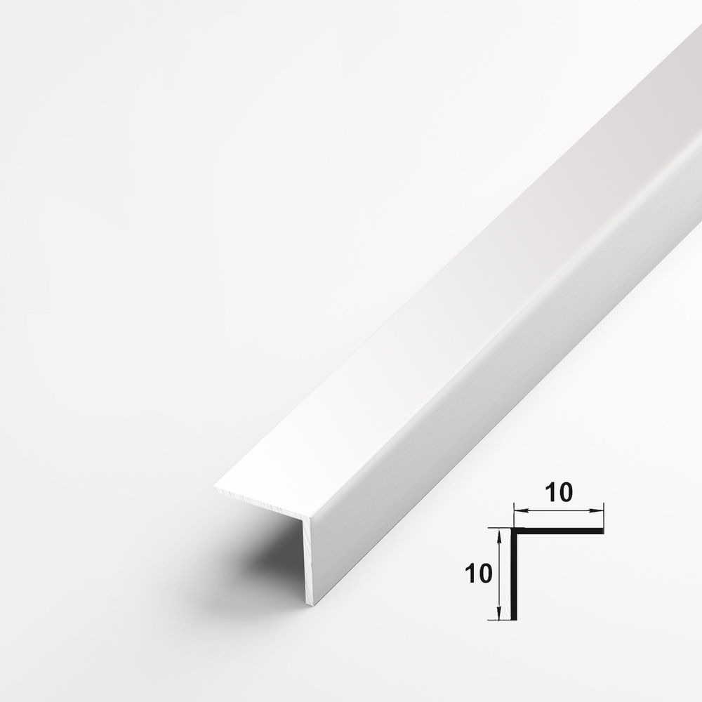 Уголок белый 10х10мм длина 2,7 метра , угол внешний алюминиевый УП 01-27.2700.516  #1