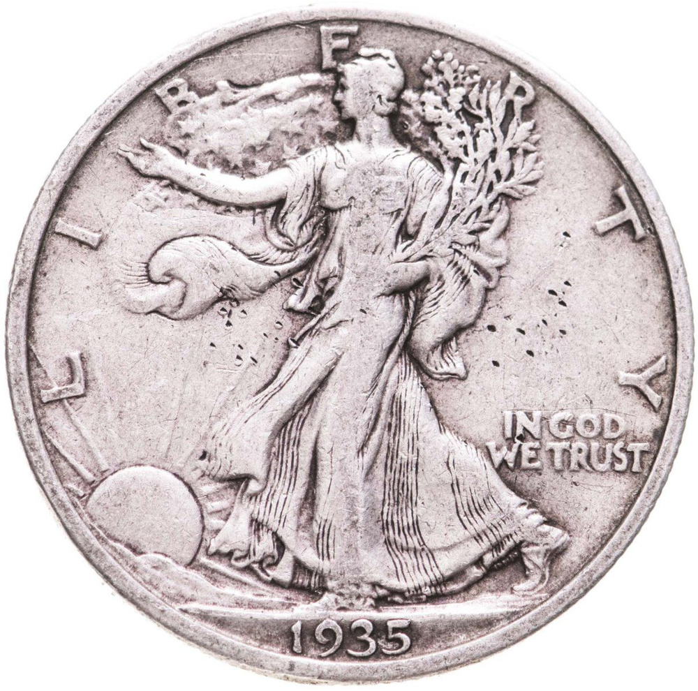 США 50 центов 12 доллара, half dollar 1935 Walking Liberty Half Dollar,  Серебро 900, в сохранности VF - купить в интернет-магазине OZON с быстрой  доставкой (1313218489)