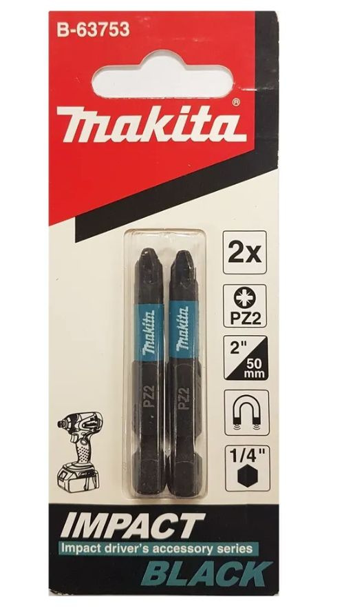 Makita Torsions-Bit PZ2-50 – 2 Stück Schraubendreher-Bits Für Kreuzschlitzschrauben