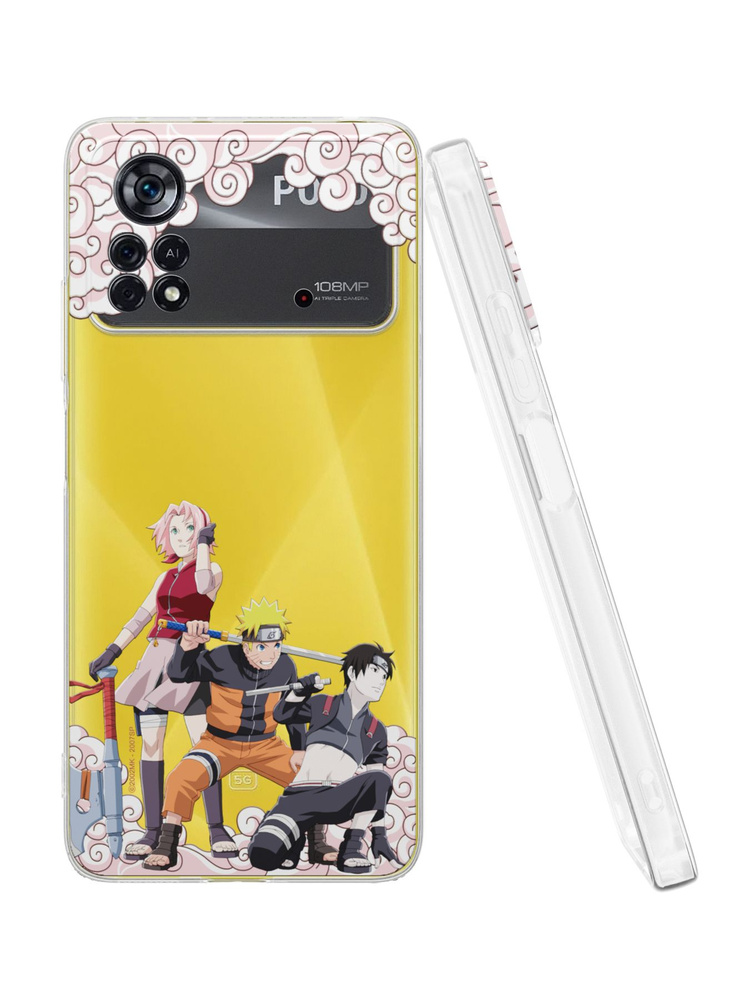 Силиконовый чехол Mobilius для Poco X4 Pro (Поко Х4 Про 5Джи), Naruto Shippuden: Сакура и Сай  #1