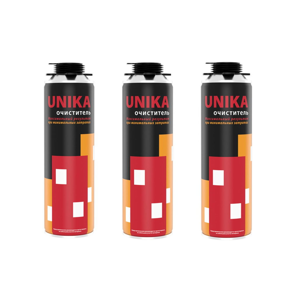 Очиститель монтажной пены UNIKA универсальный, комплект 3 шт  #1