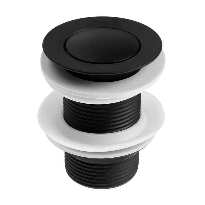 Донный клапан ZEIN, 1 1/4 дюйма, маленькая кнопка, для раковины, черный  #1