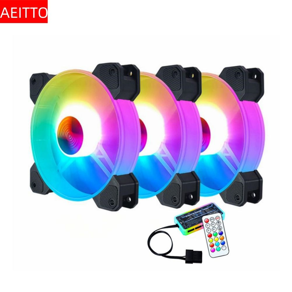 3шт. Вентилятор для корпуса пк Aeitto с RGB подсветкой, нефритовое ...