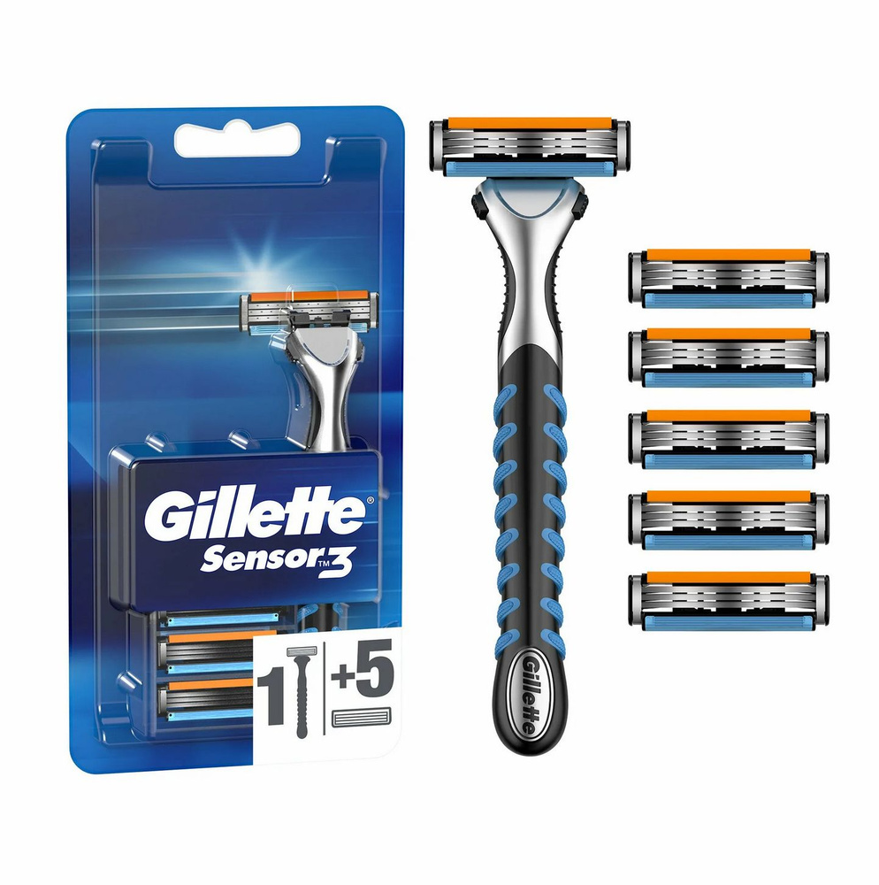 Бритвенный станок Gillette Sensor3 + 6 сменных кассет - купить с ...