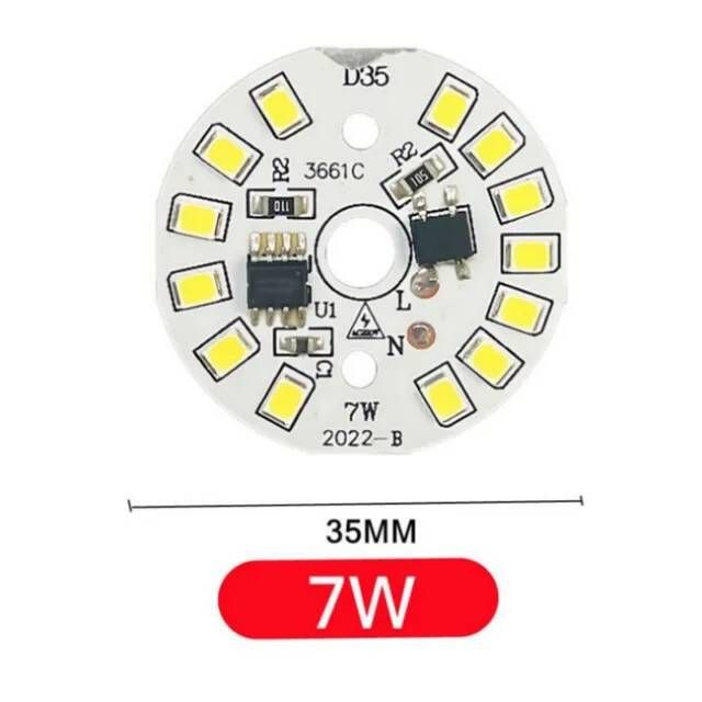 Алюминиевая круглая светодиодная плата (модуль) 7W 220V led smd 2835, белый холодный свет  #1