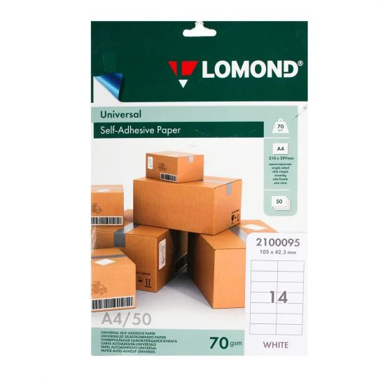 Самоклеящаяся бумага унив. 70/А4/50л 14 делений (105*42,3), 1 шт. в ...