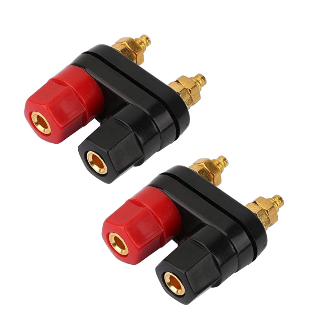 Разъемы BANANA/банан "гн" пластик на двойной планке "позолоченный ...