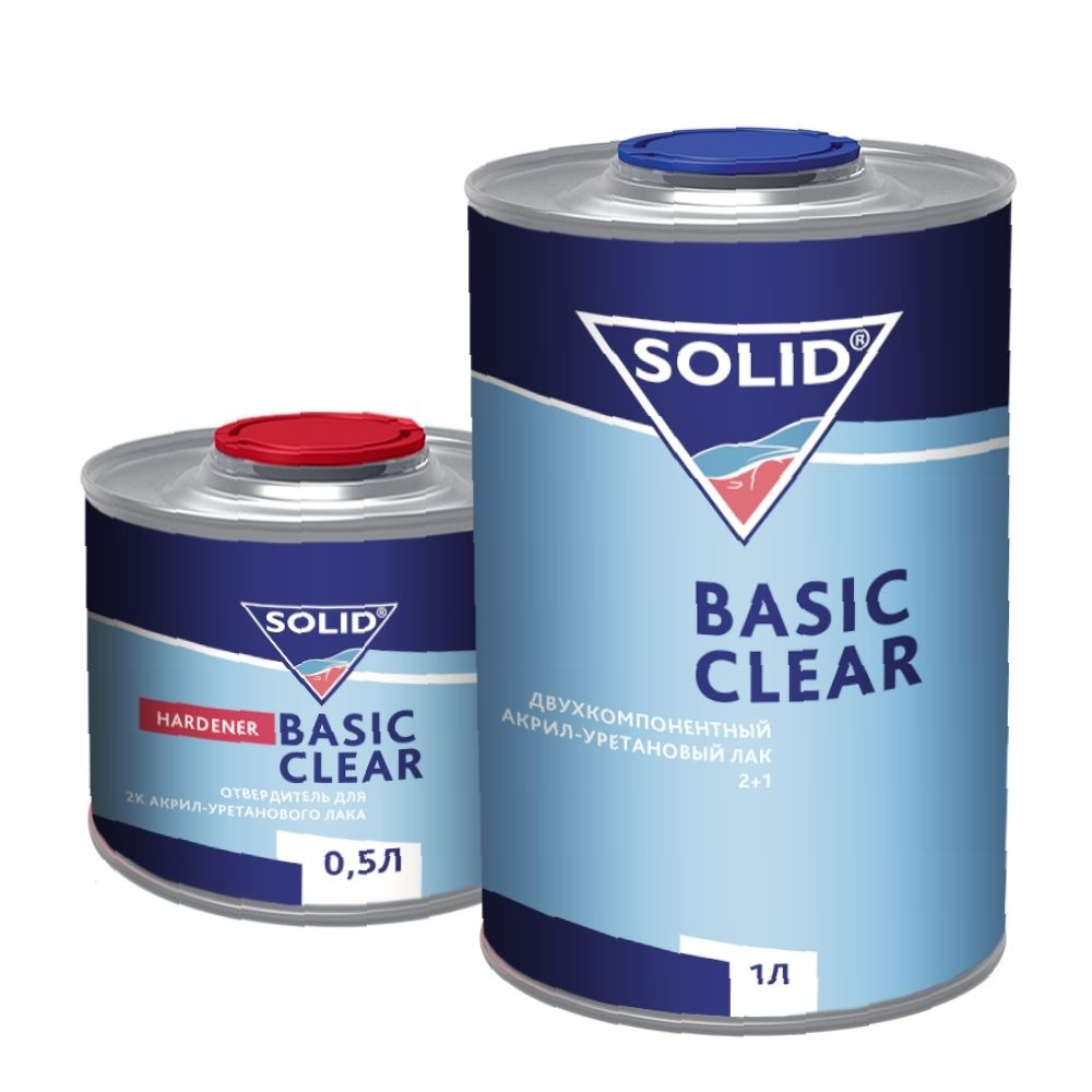 лак SOLID Basic clear 2К акрил-уретановый 1л с отвердителем 0.5л