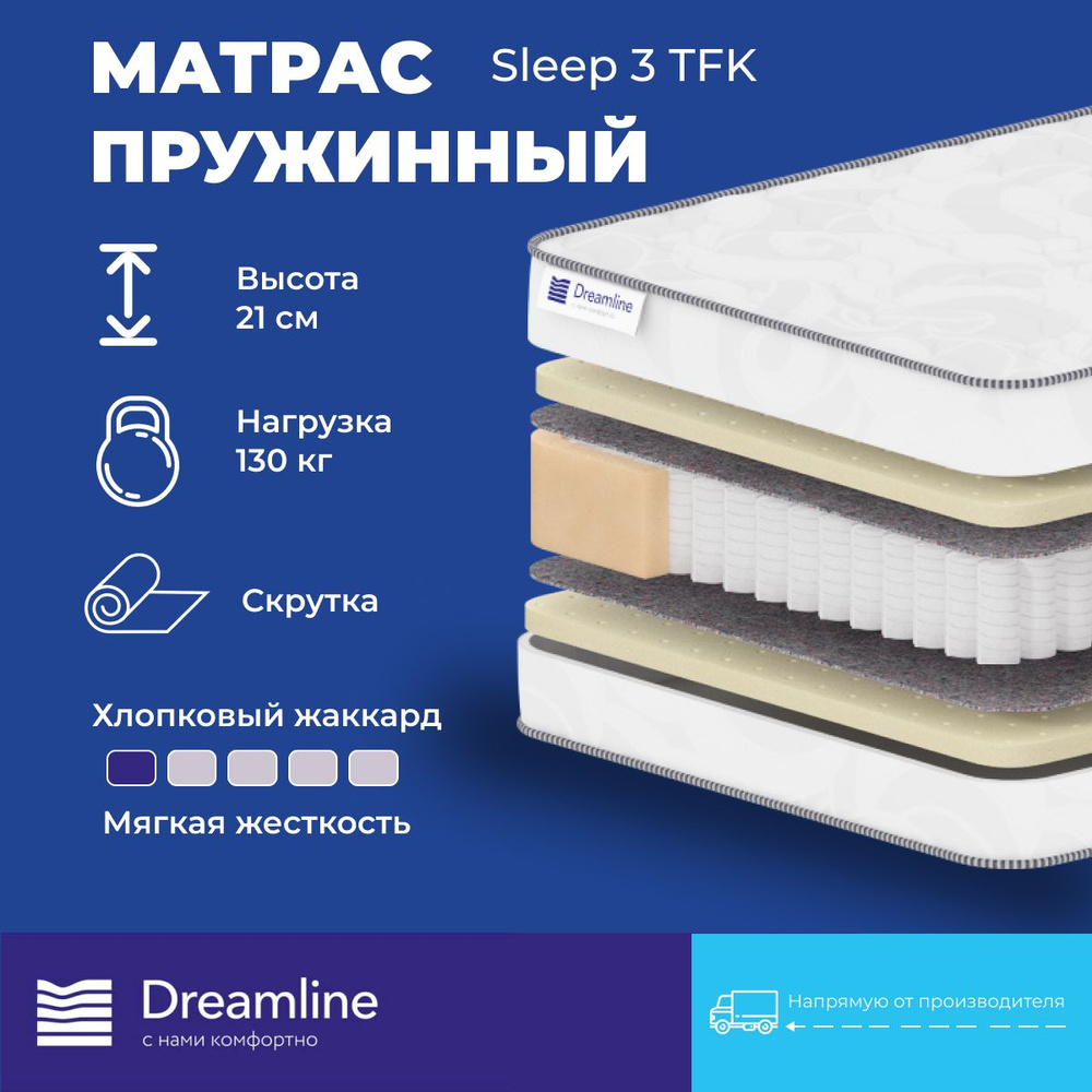 Матрас ортопедический 140x200 Dreamline Sleep-3 TFK, независимые пружины #1