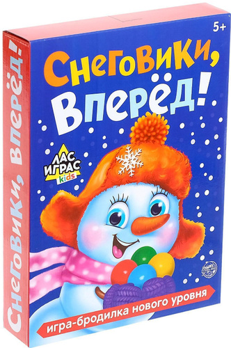 Настольная детская игра-бродилка "Снеговики, вперёд!" на удачливость, в ...