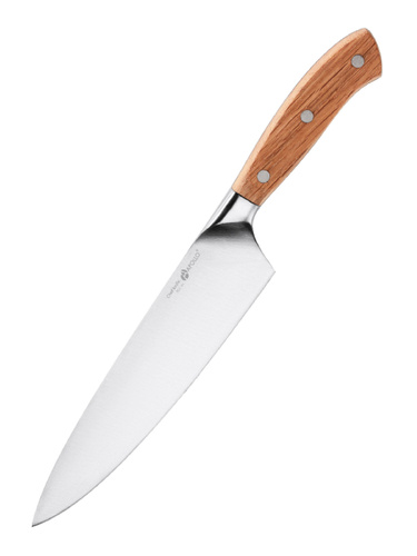Нож кухонный поварской для измельчения овощей и мяса, из нержавеющей стали с деревянной ручкой, длина #1