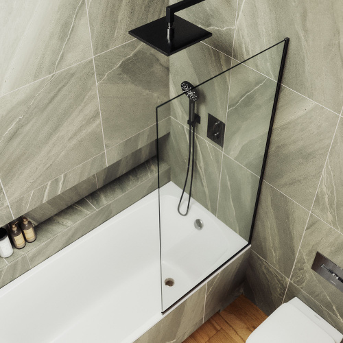 Стеклянная душевая шторка для ванной 8 мм 1400/600 (УП) MaybahGlass ...