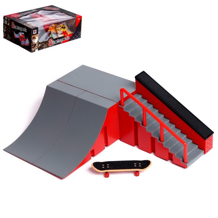 Скейт-парк "Рампа с лестницой", с пальчиковым скейтом - купить с ...
