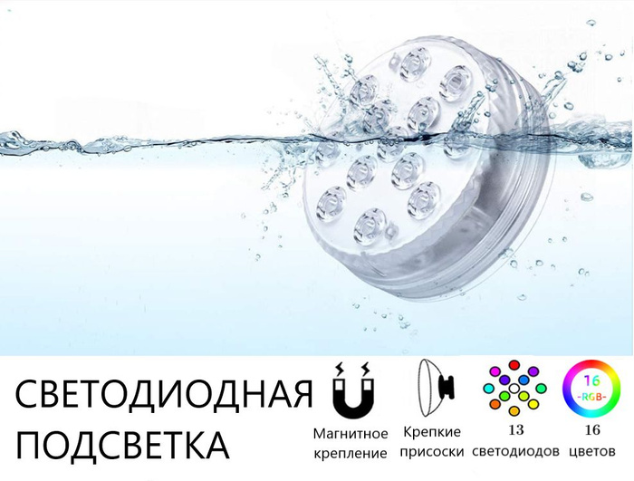 Светодиодная подсветка для бассейна, аквариума и террариума. Цветной ...