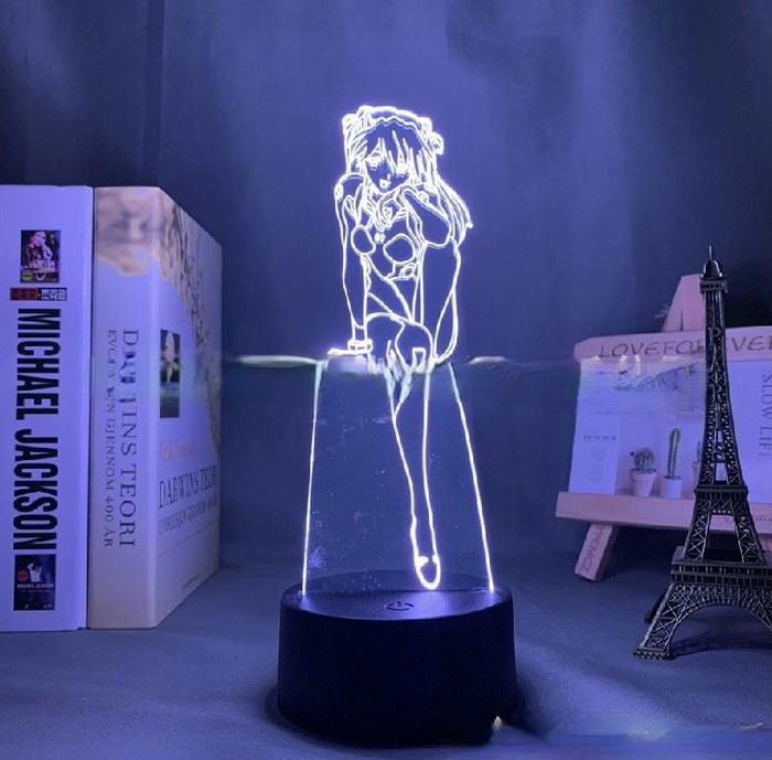 Купить 3D Светильник ночник аниме детский Аска Ленгли, От порта USB и ...